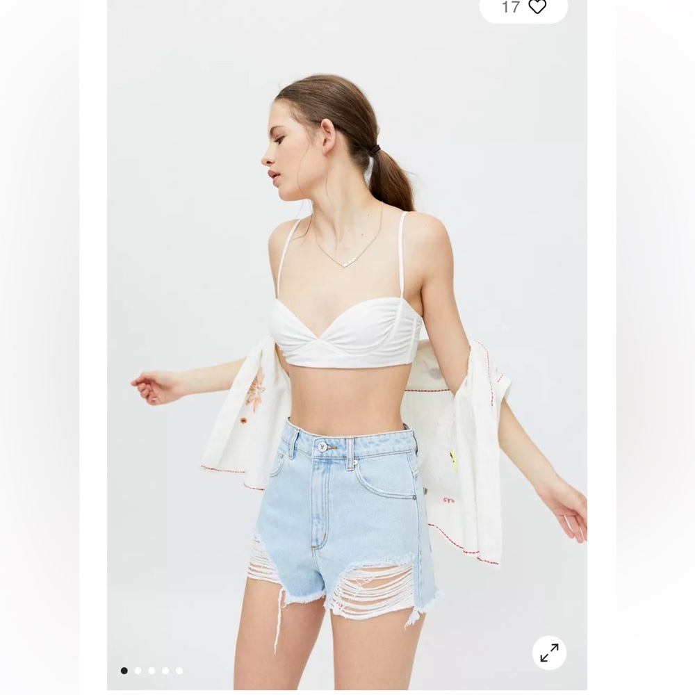 brand new urban outfitter high waisted ripped denim abrand shorts 24”
